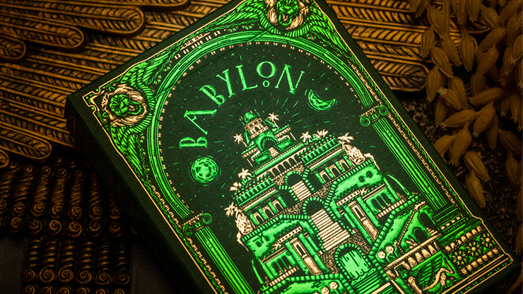 Babylon (Forest Green) Playing Cards by Riffle Shuffle